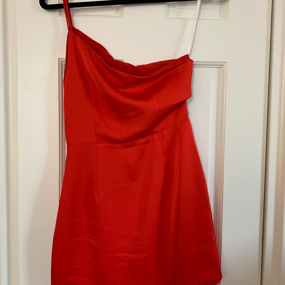 Superdown red, one shoulder mini dress. Size XS.